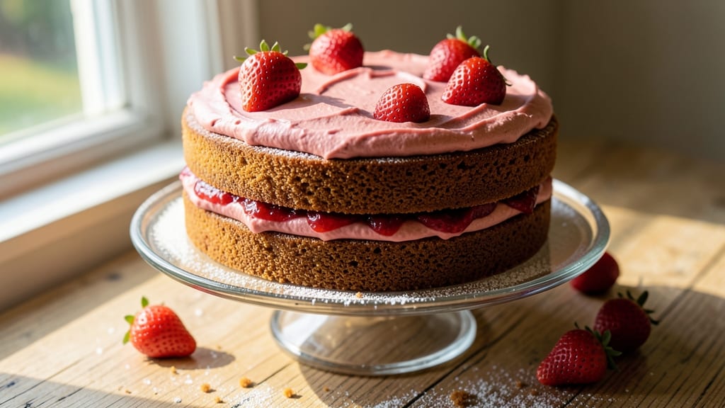 Basic Strawberry Cake Recipe: Vanilla Swirls and Bursting Berries