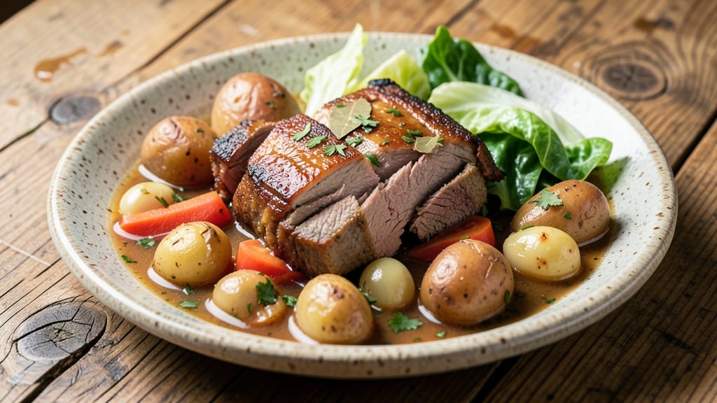 Corned Beef New England Boiled Dinner Recipe: Cabbage, Potatoes, and Pickles in One Pot