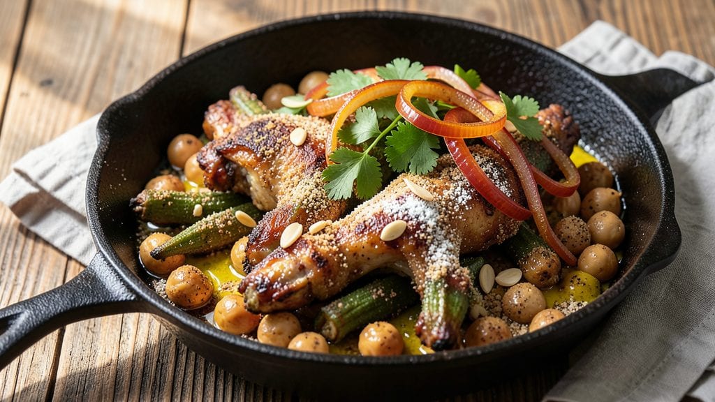 Drumstick Veg Recipe: Crispy Cornmeal Crust with Spiced Chickpea Magic