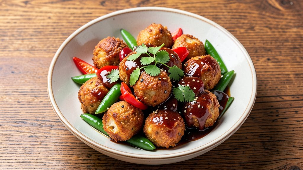 Fish Ball Stir Fry Recipe: Crispy Cornflour Balls in Savory Soy Sauce