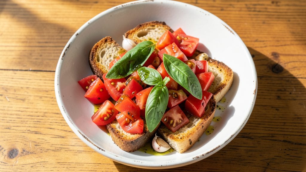 Julie and Julia's Bruschetta Recipe: Toasted Bread with Fresh Tomato and Basil Brightness