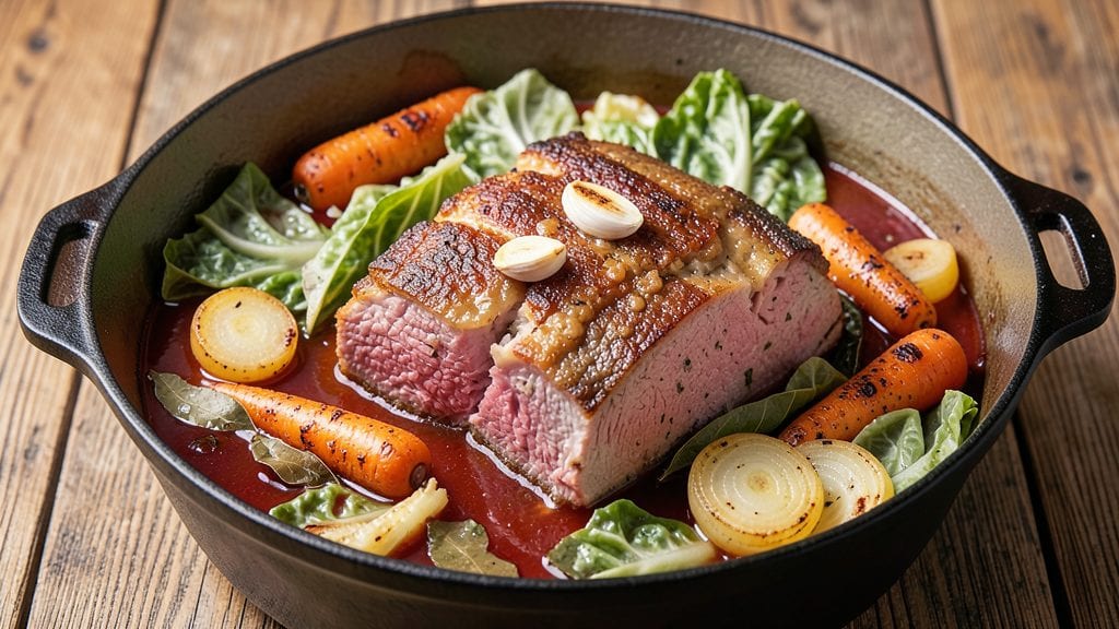 Old Fashioned Corned Beef and Cabbage Stove Top Recipe: Slow-Braised Tender Meat and Crisp-Tipped Greens