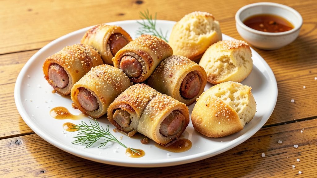 Polish Pigs in a Blanket Recipe: Crispy Cornmeal Crust With Juicy Sausage Hearts