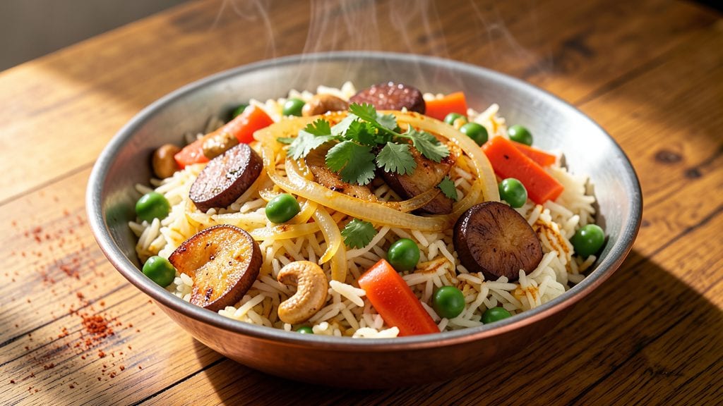 Restaurant-Style Veg Pulao Recipe: Fragrant Saffron Basmati With Crispy Toasted Nuts