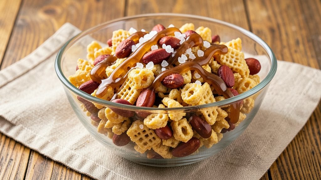 Sweet and Salty Toffee Chex Mix Recipe: Caramelized Crunch With Chocolatey Bites