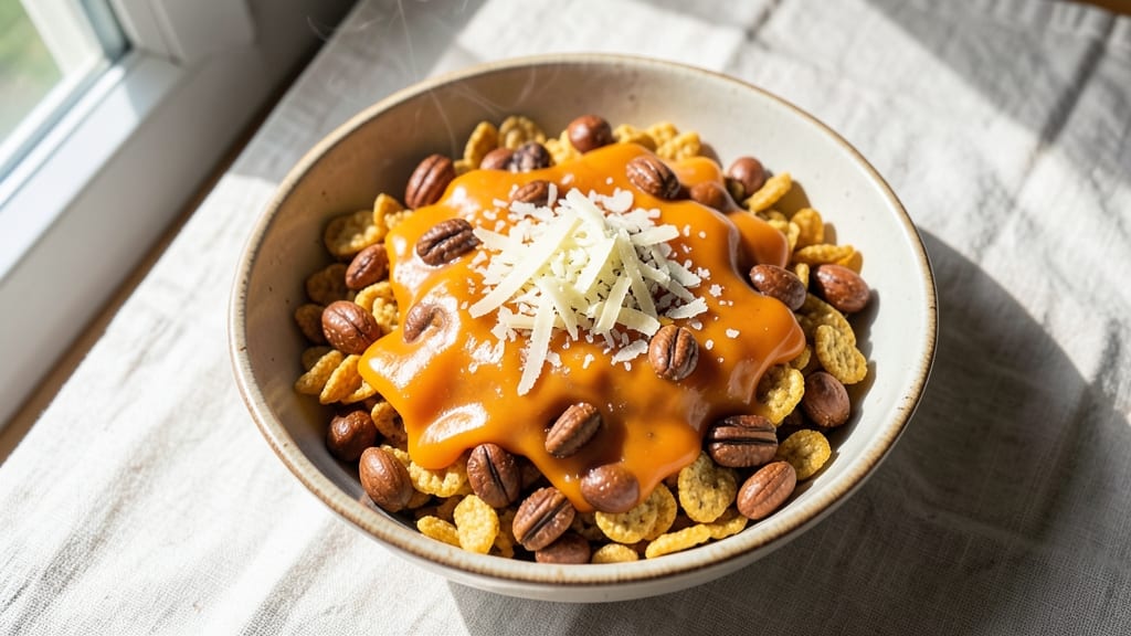 Warm Chex Mix Recipe: Crunchy, Cheesy, and Nut-Packed Snack Magic
